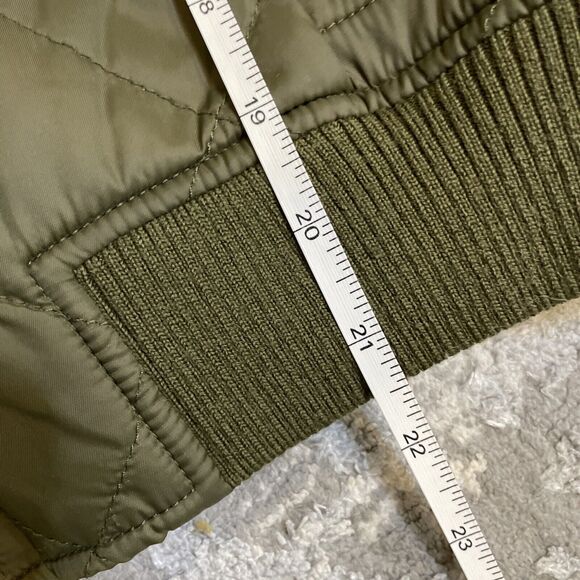 Vince Quilted Bomber Jacket Olive green Nylon Size Extra Small XS - Picture 12 of 12